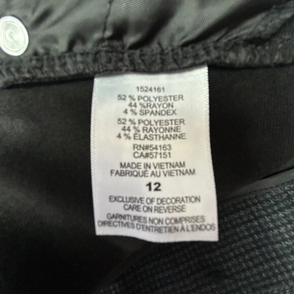 Karl Lagerfeld quiet-luxury dark grey micro-houndstooth pants – Women’s 12 - Picture 9 of 9